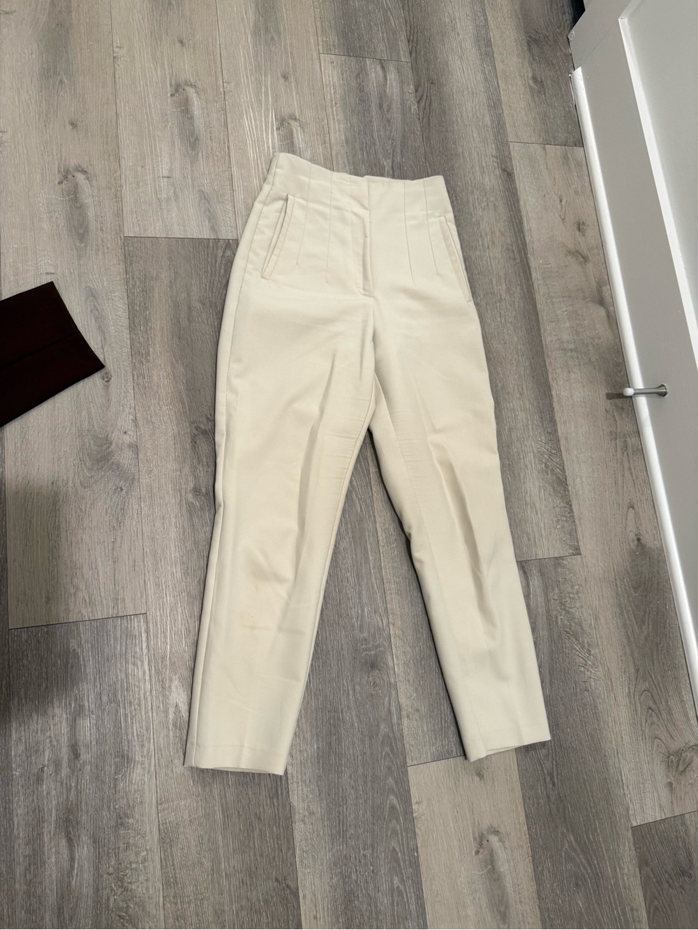 Zara High-Waist Cream Pants
